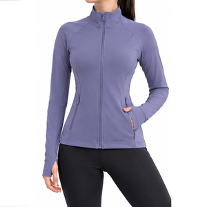 Custom <b>Womens</b> Fitness Performance Jackets Polyester Spandex Breathable Fabric Full Zip Running Training Athletic <b>Outerwear</b> - Product Image 2