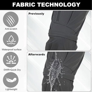 Pantalones de Trekking para Exteriores, Estilo Casual Convertible, Cómodos, 100% Poliéster, Secado Rápido, con Cierre en las Piernas, Múltiples Bolsillos Inteligentes - Product Image 3