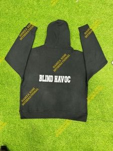 Sudadera con Capucha para Hombre Blind Havoc, Corte Regular, Felpa de Algodón, Estilo Casual para Otoño, Diseño con Letras Estampadas en la Espalda, 350g, Lavada - Product Image 6