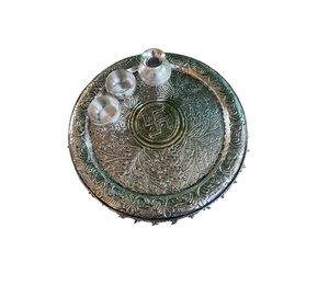 Thali en argent plaqué Ghunghroo Swastik pour cadeau de Diwali, cadeaux de fête, cadeau de mariage, cadeau de retour, décoration de la maison, faveur de Diwali - Product Image 2