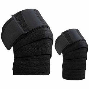 Rodilleras Tejidas de Alta Calidad, Gris y Negro a Rayas, Transpirables, con Cierre de Gancho y Bucle, Unisex, Protección para Todas las Estaciones - Product Image 5