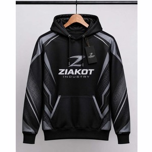 Sweat-shirt à capuche sportif noir et or vieilli, sur mesure, de l'industrie Ziakot du Pakistan, vente en gros directe - Product Image 3