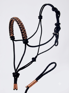 Longe d'entraînement réglable en corde tressée PP nylon or rose et noir pour selle western HMGLOBAL HMG-HR-0130, utilisation pleine taille Cob - Product Image 2