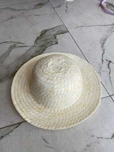 Sombrero de Paja de Seagrass Vintage de Fábrica con Ala Corta de 6-9cm, Rayas y Cinta Decorativa, para Fiestas, Deportes, Granjeros, Turistas, Bar, Regalo - Product Image 2