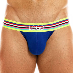 Culotte string sexy en fibre de bambou confortable pour homme avec poche de maintien respirante et logo classique – Sous-vêtements masculins en bambou - Product Image 3