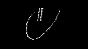 Tennis <b>Necklace</b> <b>Set</b> for Women Rhodium Plated Minimalist Bezel Setting Round with Lab Grown Diamonds IGI Certified - Product Image 3
