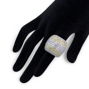 Luxury Women Cocktail <b>Ring</b> 925 Silver Pave Set Round Brilliant Cut Diamond Geometric Design Party Jewelry - Product Image 3