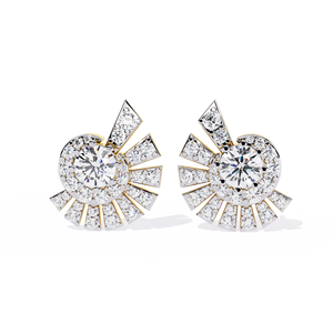 Boucles d'oreilles clous halo en diamant de laboratoire, taille brillant rond, certifiées IGI, bijoux de luxe pour femme pour mariage et fiançailles - Product Image 6