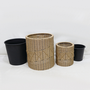 Top Rated Synthetic Woven Minimalist Hand Carved Eco-Friendly Durable Lightweight Washable Modern Diamond Pattern <b>Planter</b> - Product Image 6