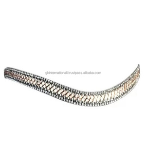 Hotfix Designer Leather brow band pour cheval en cuir noir de luxe full cob toutes tailles et designs personnalisés - Product Image 3