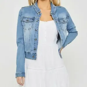 OEM Manufacturer Plus Size Wholesale Custom <b>Long</b> Stretch <b>Denim</b> <b>Jacket</b> for Women Winter Cotton Jean <b>Jacket</b> <b>Denim</b> <b>Jacket</b> - Product Image 5