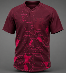 Camiseta de Béisbol Unisex de Manga Corta con Cuello en V, Estampado Geométrico, Impresión por Transferencia de Calor, 100% Poliéster, Absorbe la Humedad, Antibacteriana - Product Image 1