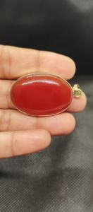 Colgante de Cornalina Roja Ovalada Natural al por Mayor, Joyería Artesanal de Declaración con Ónix Chapado en Oro, Estilo Tribal Robusto - Product Image 2