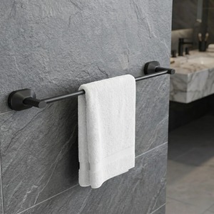 Porte-serviettes mural en acier inoxydable à double rail pour salle de bain - Product Image 5