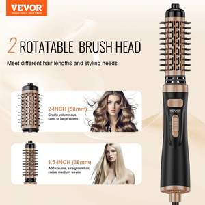 Brosse coiffante à air chaud ionique 1,5\" 2\" Tête en céramique 4 en 1 Sèche-cheveux Coiffeur Volumateur 3 températures Séchage rapide Brosse à cheveux - Product Image 2