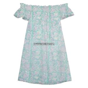 Vestido de algodón para mujer con hombros descubiertos, sexy, para noche, verano, otoño, primavera, estampado a mano, muy vendido, informal, con hombros descubiertos - Product Image 2