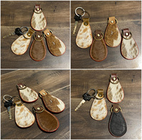 Nouveauté porte-clés en cuir de vachette porte-clés en cuir imprimé vache léopard porte-clés élégants