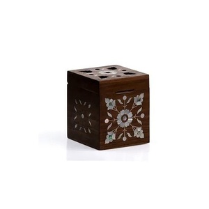 Brûleur d'encens carré à calligraphie arabe, écran en maille robuste, pinces à charbon mouchetées - Product Image 2
