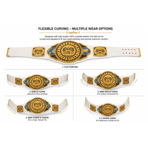 Ceinture de champion personnalisée en métal doré et blanc pour femme, cadeau promotionnel intercontinental de Treasures Impex - Product Image 5