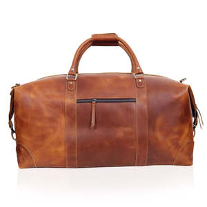 Bolsa de Viaje de Cuero Genuino de Grano Completo, Estilo Vintage, Bolsa de Fin de Semana para Hombre con Cierres Resistentes e Interior Espacioso - Product Image 1