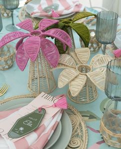 Modern Creative Tropical Rattan Candle Holder Palm <b>Tree</b> Design Handmade Wicker Home Decor for Dining <b>Table</b> and Parties - Product Image 5
