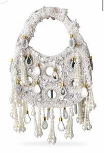 Bolso de Mano de Lujo Hecho a Mano con Cuentas de Color Verde Esmeralda y Tela de Algodón, Exquisito Bolso de Noche Bohemio con Adornos de Perlas y Cristales 2026 - Product Image 3