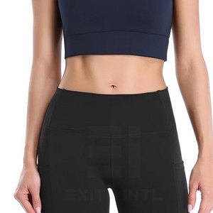 กางเกงขาสั้นโยคะเอวสูงไร้ตะเข็บ ระบายอากาศได้ดี เนื้อผ้าริบบิ้น ผสมสแปนเด็กซ์/ไนลอน แฟชั่นออกกำลังกาย สไตล์ใหม่ ยกกระชับสะโพก - Product Image 3