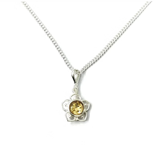 Colgante de Citrino Natural Tallado con Plata de Ley, Diseño Floral Moderno, Joyería Artesanal para Bodas, Venta al por Mayor - Product Image 2
