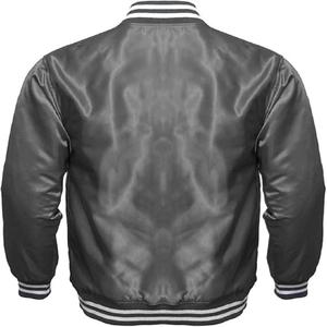 Chaquetas Varsity de Seda Satinada de Alta Calidad para Hombre, Nueva Llegada, Personalizadas con Botones Rojos, Moda para Exteriores, Ropa Masculina de Venta Caliente - Product Image 2