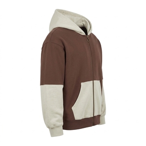 Sweat-shirt à capuche zippé pour homme, design color block, coupe classique, style décontracté, vêtement d'automne - Product Image 5