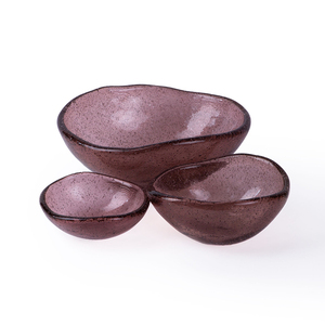 Fournisseur de confiance, bol à salade en verre soufflé à la main, verrerie décorative de luxe pour la cuisine et la salle à manger - Product Image 1