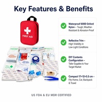 Petite trousse de premiers soins avec poignée, trousse médicale imperméable en Oxford pour les voyages, le camping, la randonnée, la maison, la vente en gros, la survie en plein air