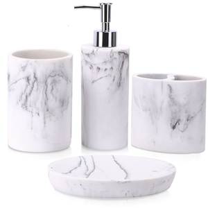 Ensemble de salle de bain en résine étanche, design rond modelé à la main avec motif circulaire pour mariage et décoration intérieure - Product Image 1