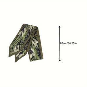 Écharpe fine en satin de soie à imprimé cachemire, style bandana, bandeau étroit, attache-cheveux, foulard pour sacs à main - Product Image 2