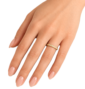 Manufacturing DEF Color VS VVS Clarity Round Lab Grown Diamond 9K 10K 14K 18K Solid Gold <b>Wedding</b> Band Ring Micro Pave Band - Product Image 5