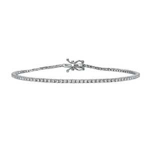 1 Ctw Minimalist Round Cut Lab Grown Diamond Tennis <b>Bracelets</b> Box Lock Modern Luxury Jewelry 14k <b>Solid</b> Gold 925 <b>Silver</b> Wholesale - Product Image 3