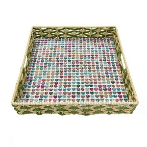 Nueva Bandeja de Servir Moderna Hecha a Mano de Ratán y Madreperla, con Color y Logotipo Personalizados, Marca Sontracraft, Hecho en Vietnam - Product Image 5