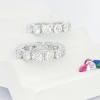 Bague tendance en argent sterling 925 de 4 mm avec zircone, design éternité classique, plaqué or 4 couches, qualité rhodiée, pour mariage