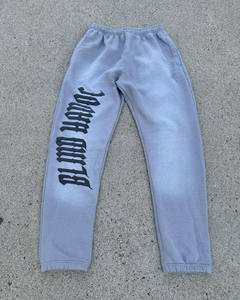 Custom Letter Pattern Men's Street Wear Flare Jogger Suits Screen Printed Hooded Sweatpants and <b>Hoodie</b> Tracksuits - Product Image 3