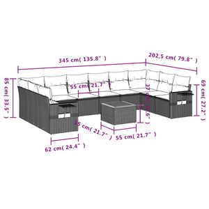 Set Divano da Esterno 11 Pezzi in Polyrattan Nero con Cuscini - Elegante Collezione Arredamento da Giardino - Product Image 3