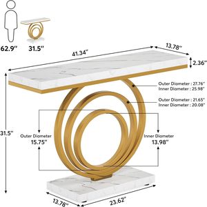 Consolle Dorata per Ingresso, Elegante Arredo Casa, Tavoli Consolle - Product Image 2