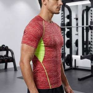 Factory Supply <b>Men</b> Slim Fit <b>Compression</b> <b>Shirts</b> Short Sleeves Comfortable Gym Workout Fitness Training Wear Moisture Wicking - Product Image 4