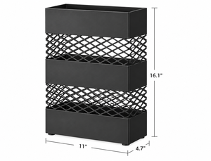 Moderno Soporte para Paraguas de Metal Negro, Diseño de Malla, Estante de Almacenamiento Interior para Hogar y Oficina - Product Image 2