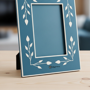 Cadre photo artisanal décoratif bleu floral de qualité supérieure - Product Image 4
