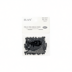 Perles noires Ilan pour travaux manuels 4-8mm en sachet 12g - Product Image 1