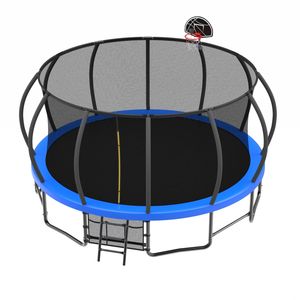 Trampolino Ricreativo da 15 Piedi con Canestro da Basket, Scala, Sacca Porta Scarpe e Rivestimento Galvanizzato Antiruggine - Giocattoli per Saltare - Product Image 2