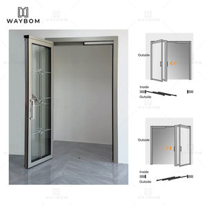 Puertas Corredizas y Abatibles de Aluminio de Doble Apertura, Duraderas, de Aleación de Aluminio, para Decoración del Hogar y la Oficina, Aluminio Delgado - Product Image 6