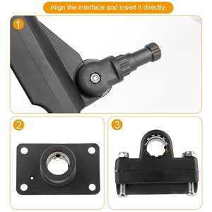 360 Degrees Rotatable Kayak Side Rail Mount Adjustable Folding <b>Rod</b> Holder with Large Clamp Boat <b>Fishing</b> Pole <b>Rod</b> Holder - Product Image 4