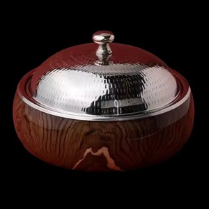 Casserole et plat à fondue les plus vendus, avec incrustation de mosaïque blanche en forme de coquille, corps texturé, couvercle en métal, ensemble de plats chauds pour buffet d'hôtel - Product Image 4