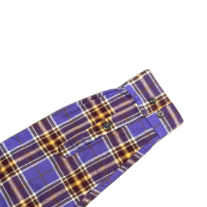 Camisa de Franela a Cuadros Ligera Personalizada 100% Algodón Antiarrugas para Otoño, Camisa a Cuadros Morada para Hombre, Camisa de Leñador - Product Image 6